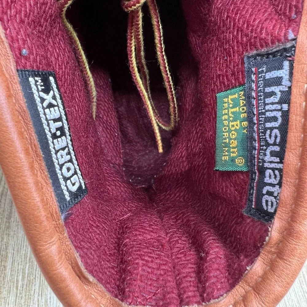 LL Bean Bean Boots Men's Size 12 Brown Gore-Tex Thinsulate Duck Boots 8in‎ USA